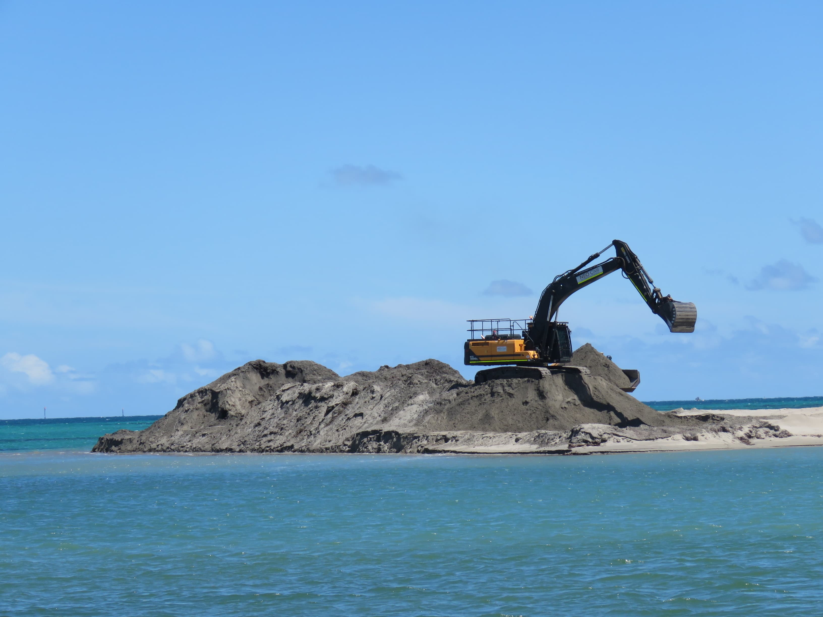 Sand mining at the Tern Island Nature Reserve, Safety Bay, Western Australia.
