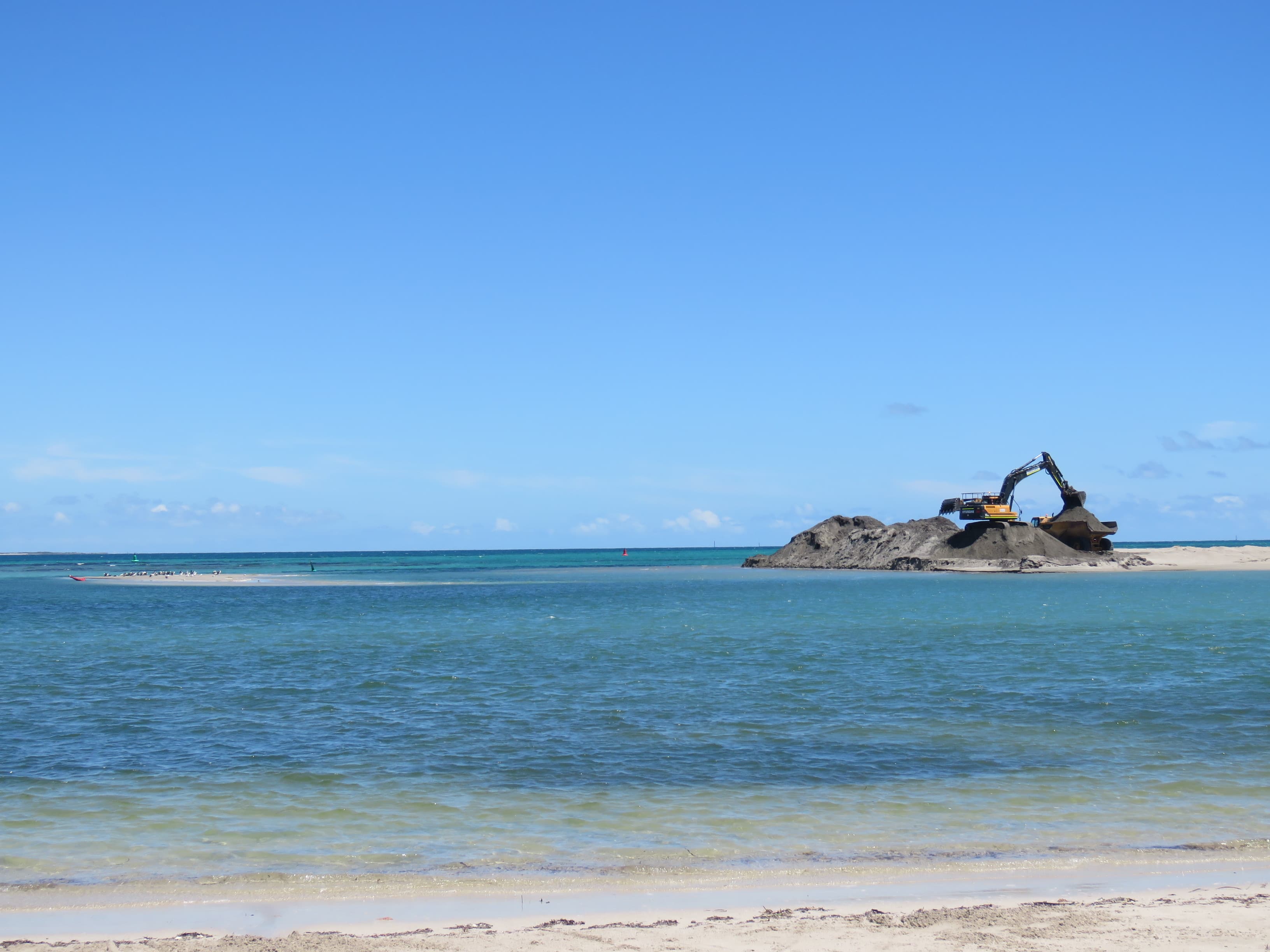 Sand mining at the Tern Island Nature Reserve, Safety Bay, Western Australia.