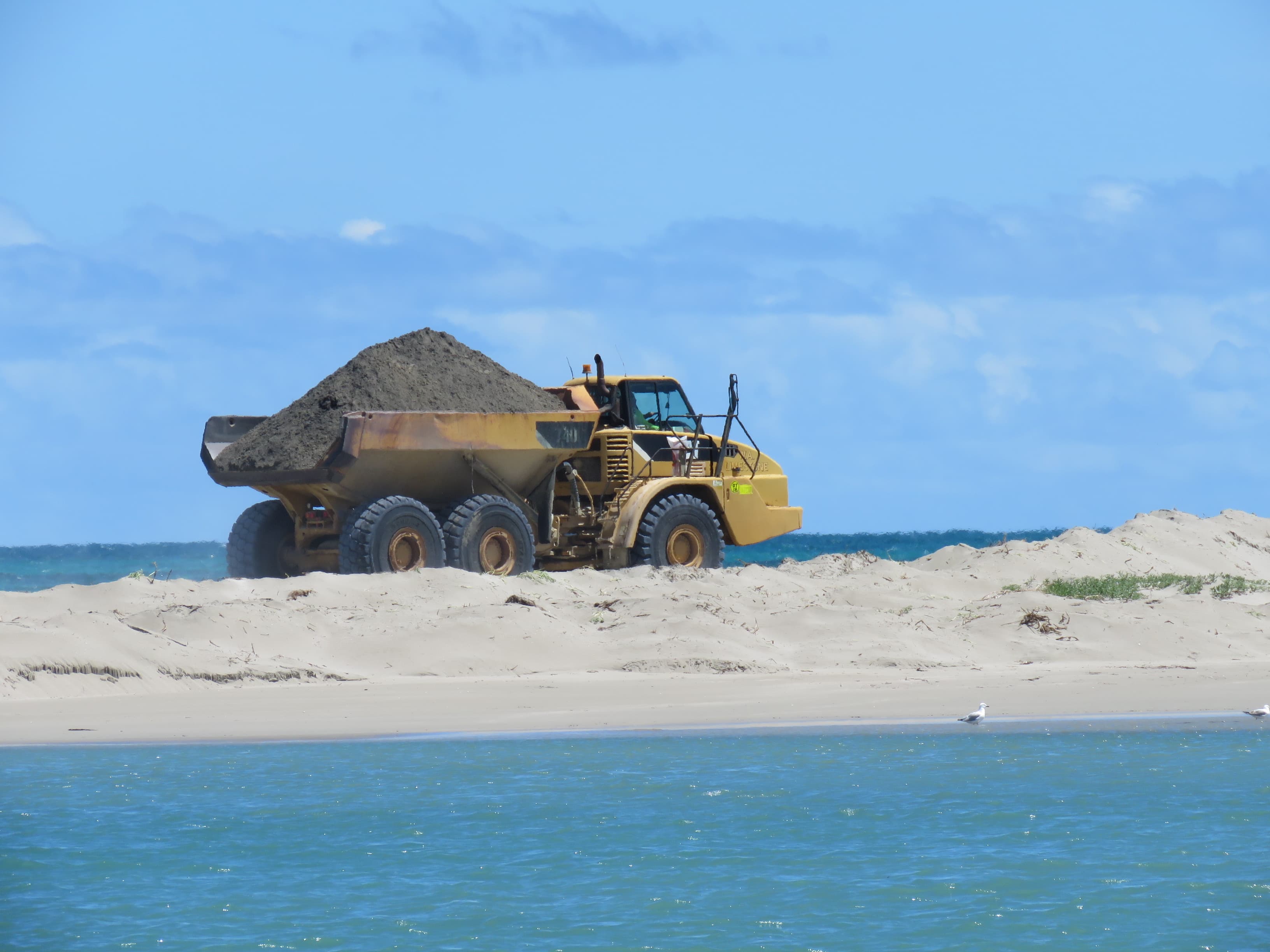 Sand mining at the Tern Island Nature Reserve, Safety Bay, Western Australia.