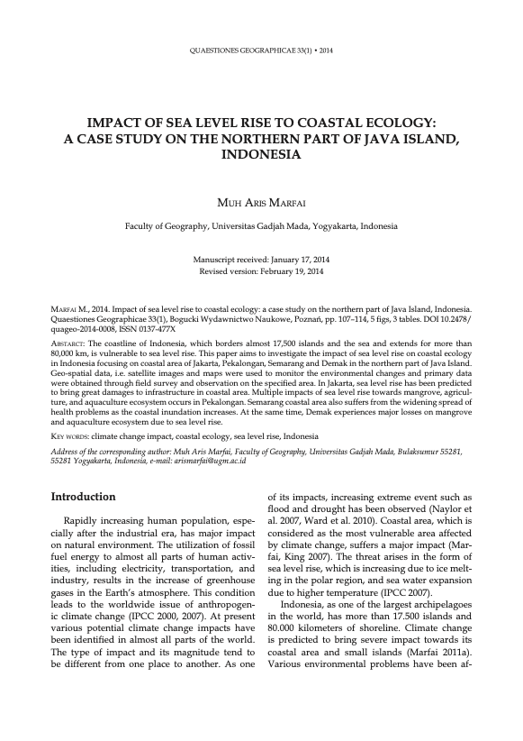 Pratinjau halaman pertama dokumen: IMPACT OF SEA LEVEL RISE TO COASTAL ECOLOGY: A CASE STUDY ON THE NORTHERN PART OF JAVA ISLAND, INDONESIA
