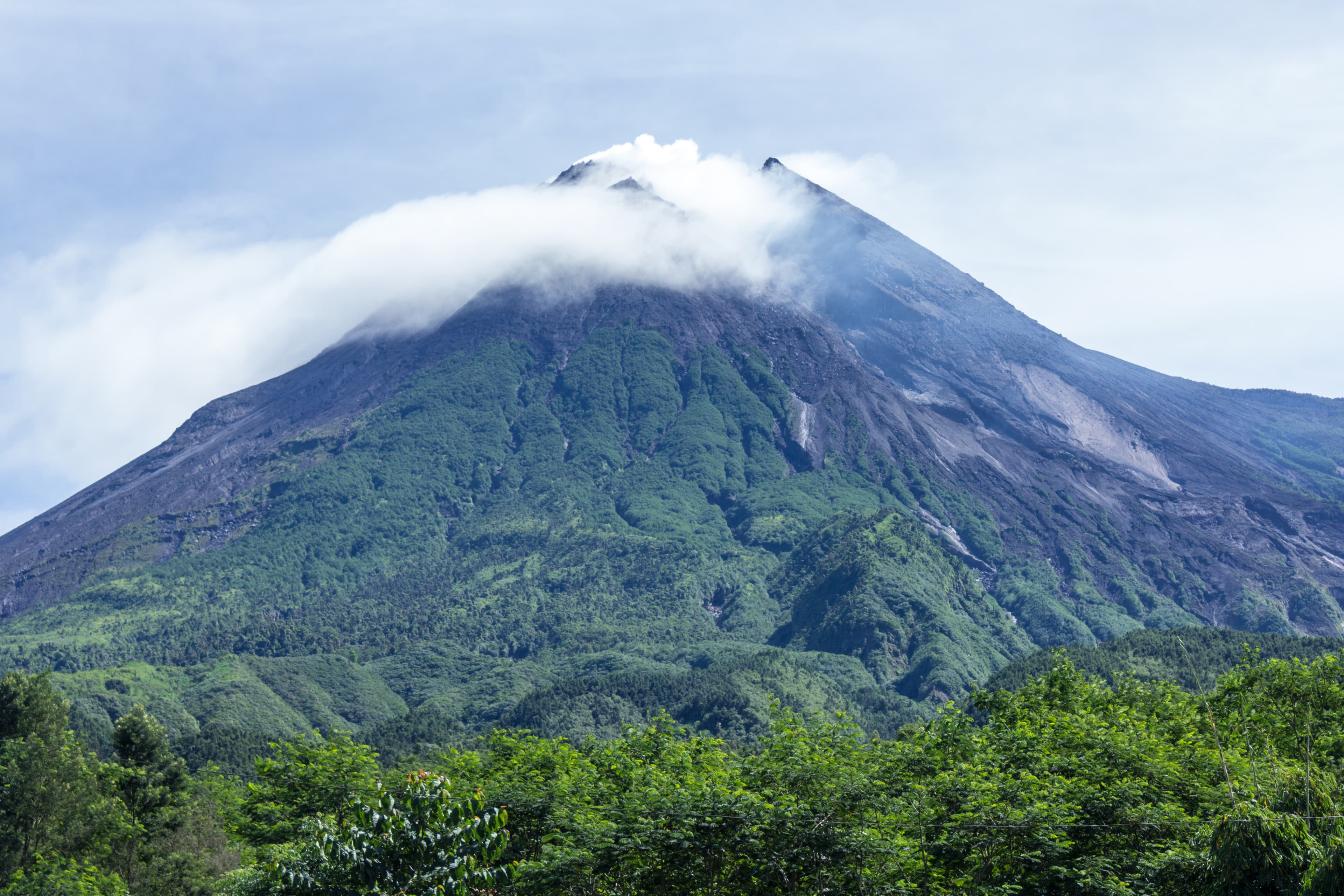 Mount Merapi, viewed from Umbulharjo